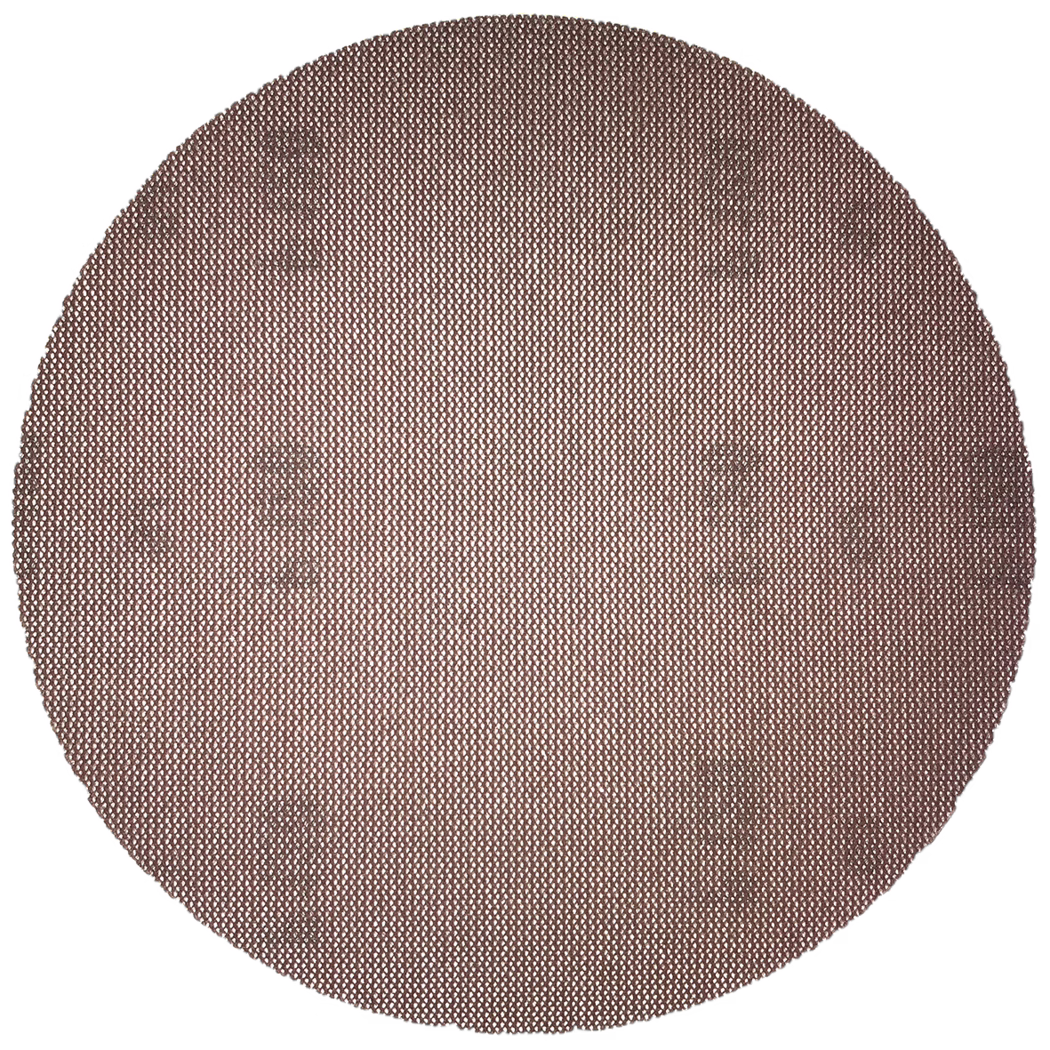 Derendinger_Dummy_10535_Schleifnetz_CER_pure_2019.12 Set de table rond tressé de couleur brun rosé chaud et légèrement poussiéreux, photographié en plongée sur fond blanc. Le set présente une texture serrée à petits motifs en vannerie avec des fibres entrelacées visibles formant un discret motif en losange. Les bords sont légèrement irréguliers, conférant un aspect fait main. Finition mate douce, apparence neutre et élégante, adaptée aux dressages de table.